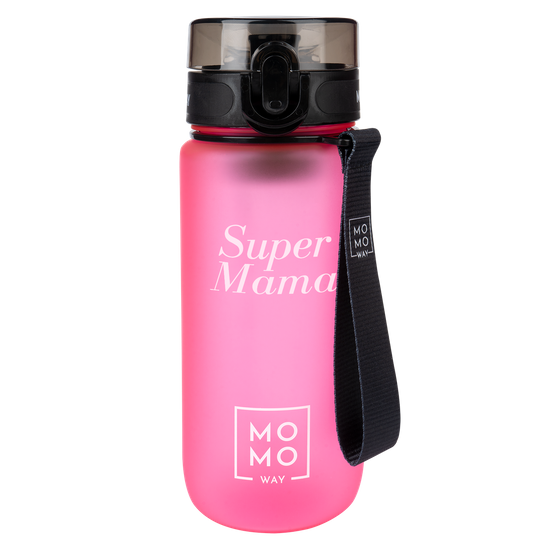 Butelka na wodę Super Mama 600 ml różowa | BPA free | Tritan